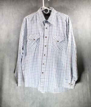 Vintage Kingsport Blue Plaid Long Sleeve Button Down Western Shirt Mens XL